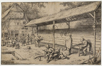 P 072
<br/>
Een speelbaan voor een kroeg
<br/>
<em>Ostade, Adriaen van</em>